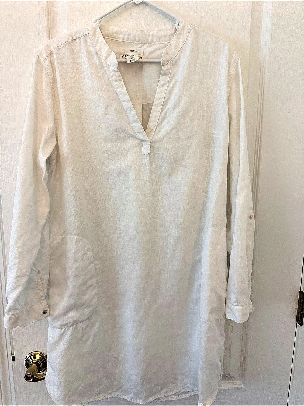 C&C California Linen Tunic White Size Small